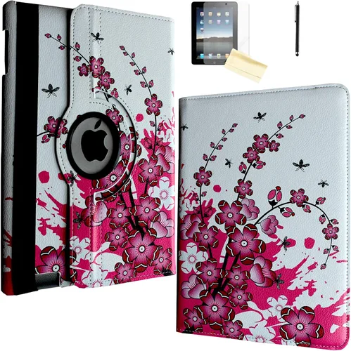 Vista 18 de Funda iPad 2, Funda iPad 3, Funda iPad 4, JYtrend (R) Soporte Rotatorio cierre magnético auto encendido/ apagado para iPad 2/3/4 A1395 A1396 A1397