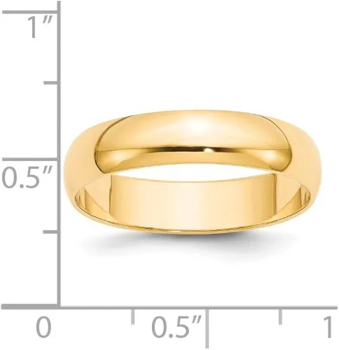 Vista 3 de Anillo de boda de oro amarillo de 14 quilates de 0197in liso clásico de cúpula