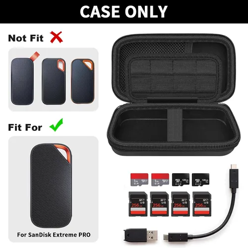 Vista 2 de PAIYULE Funda para SSD portátil SanDisk Extreme PRO con USB4, para unidades de estado sólido SanDisk de 2 TB y 4 TB, tarjetas de memoria