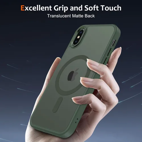 Vista 404 de Anuck - Funda magnética para iPhone 11 compatible con MagSafe, carcasa trasera mate translúcida dura, borde de TPU, delgada, resistente a impactos