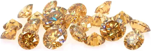 Vista 3 de JEWELERYN Moissanita suelta de 5 quilates, diamante de color champán, claridad VVS1, piedra preciosa redonda de corte brillante para hacer