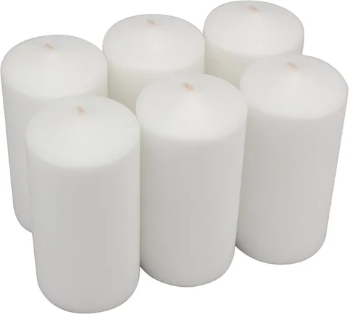 Vista 11 de Stonebriar Paquete de 3 velas altas de 3 x 3 pulgadas, 18 horas de larga duración, sin perfume, de cera blanca