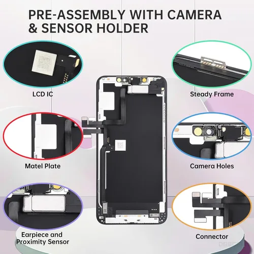 Vista 3 de Para iPhone 11 Pro Max Reemplazo de pantalla ensamblada con auricular de altavoz de oído Pantalla LCD táctil 3D Digitalizador de proximidad y sensor
