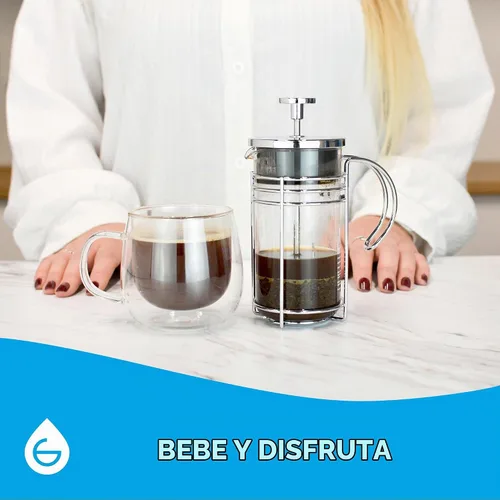 Vista 9 de GROSCHE Cafetera eléctrica con prensado francés, Vidrio transparente