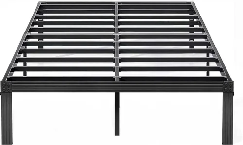 Vista 3 de ZIYOO - Base de cama tamaño Queen, base de cama con plataforma de 35 cm, listones de acero resistente de 3500 libras, diseño antideslizante,