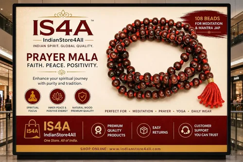 Vista 5 de IS4A Collar de cuentas Japa Mala de madera roja (palisandro) de 0.315 pulgadas + 1 oración de meditación anudada a mano