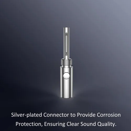 Vista 7 de Viborg 8 conectores de plátano chapados en plata, con bloqueo de tornillo de 0.157 in, conectores HiFi para cable de altavoz, placa de pared, cine