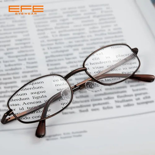 Vista 6 de EFE Lentes de lectura con marco de alambre de metal para hombres y mujeres, lentes ligeros con bisagra de resorte 1.0, paquete de 4