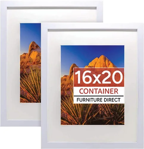 Vista 28 de Container Furniture Direct Marcos de fotos colgantes de 11 x 14 pulgadas para pared con plexiglás y doble colgador de montaje para formatos Negro