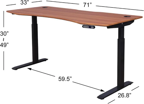 Vista 3 de Escritorio de pie eléctrico con altura regulable de la serie Elite de ApexDesk, 71