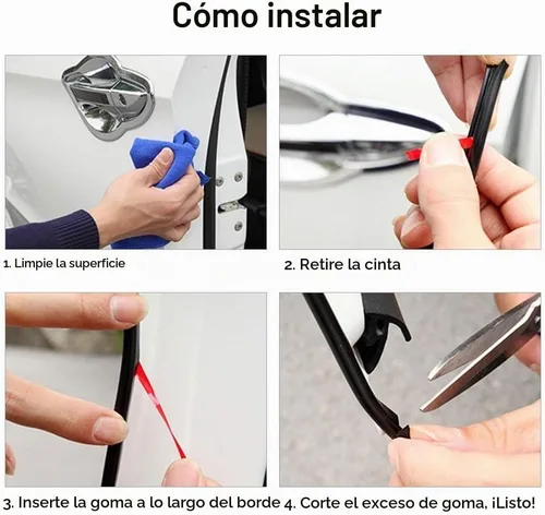 Vista 4 de Ejoyous Protectores de puerta de automóvil de 16.4 pies 16.4 ft, ajuste universal, protector de puerta de automóvil, sello de goma, moldura