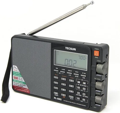 Vista 3 de Tecsun PL880 radio portátil digital, receptor de doble conversión con sintetizado por PLL, frecuencia AM/FM, de onda corta y onda larga