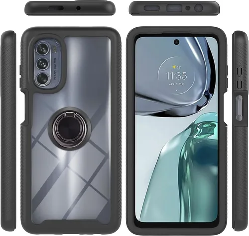 Vista 78 de Funda compatible con Xiaomi Poco X3 NFC, compatible con Xiaomi Poco X3 Pro/Poco X3 Ring Stand 3 en 1, color negro