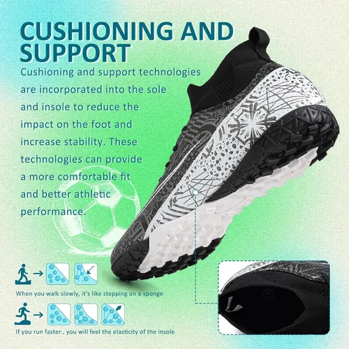 Vista 4 de CBUSTER Soccer Cleats Mens Women Indoor Outdoor Soccer Shoes for Big Boy AGFG