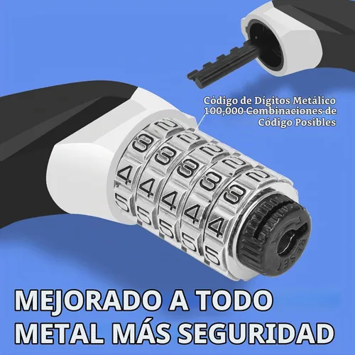 Vista 2 de Topcrown Cerradura de cadena para bicicleta, diales digitales de metal mejorados, 3.2 pies de largo, alta seguridad, resistente, antirrobo