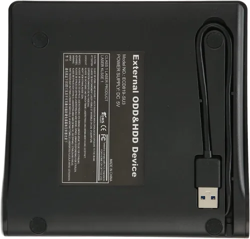 Vista 6 de Hilitand Unidad de DVD externa, portátil USB3.0 CD DVD Drive CD ROM Rewriter Laptop Caja de unidad óptica compatible con PC de escritorio Linux OS X