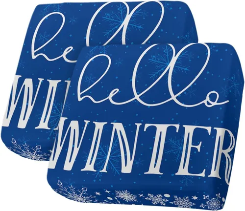 Vista 30 de Prime Leader Fundas de cojín para sofá, fundas de cojín para sofá, diseño de copos de nieve, color azul, fundas elásticas para sofá, protector