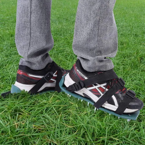 Vista 6 de HERCHR Zapatos aireadores de césped, sandalias con punta de aireación de césped, zapato de aireación de suelo con 3 vendajes aireadores zapatos