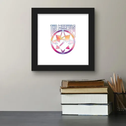 Vista 4 de Trends International Gallery Pops Marvel The Marvels - Póster de pared con diseño de texto de las Marvels, 12.00 x 12.00 pulgadas, versión de marco