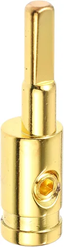 Vista 6 de X AUTOHAUX Reductor de entrada de amplificador de cobre calibre 8 audio estéreo para automóvil AWG Pin Power Reductor de cable de tierra tono dorado
