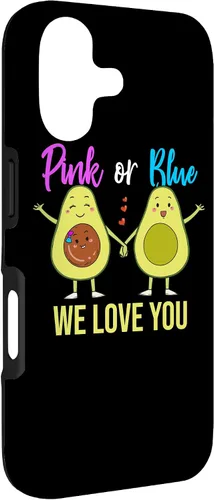 Vista 3 de Pink Or Blue Parents Gender Reveal Baby Shower Party Avocado Case for iPhone 17