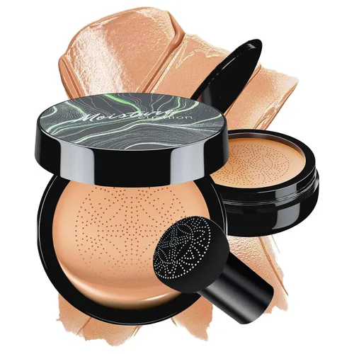 Vista 19 de Mushroom Head Air Cushion CC Cream - Base de maquillaje facial BB Cream para piel madura, corrector hidratante que ilumina el tono de piel uniforme