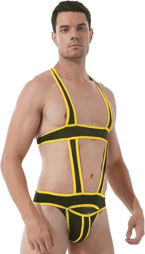 Vista 3 de Jockstrap Lucha Sencillo Bolsa Hebilla Bolsa Leotardo Ropa Interior Arnés Monos