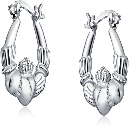 Vista 2 de BFF Love - Pendientes de aro para mujer (plata de ley 925, 1 pulgada), diseño celta irlandesa