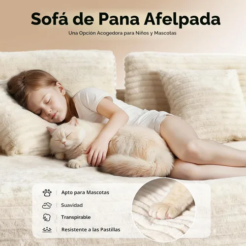 Vista 8 de CAMMOO Sofá seccional modular Cloud de 108 pulgadas en una caja, sofá seccional modular comprimido con asiento profundo, sofás de pana sin Beige