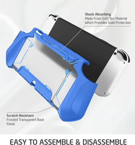 Vista 4 de Mumba Funda acoplable para Nintendo Switch OLED 2021, serie Blade TPU Grip Funda protectora Accesorios compatibles con Nintendo Switch OLED de 7