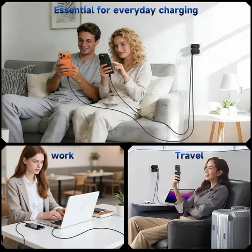 Vista 4 de 20W iPhone Charger Fast Charging 3-Pack with 6FT USB C to USB Cable, Black