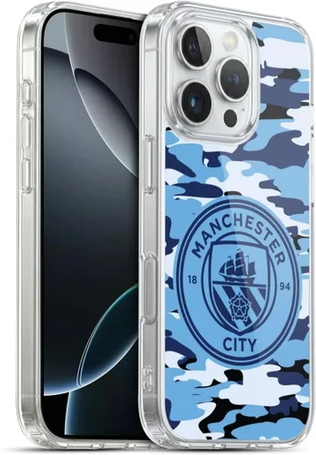 Vista 87 de Head Case Designs Funda de gel con licencia oficial del Manchester City Man City FC Blue Moon Badge Camou [protección de grado militar] compatible