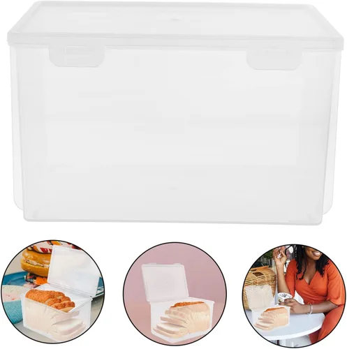 Vista 8 de LABRIMP Almacenamiento para pan de pan, tapa hermética, caja de pan, contenedor de pan de plástico, cajas de pan para pan casero