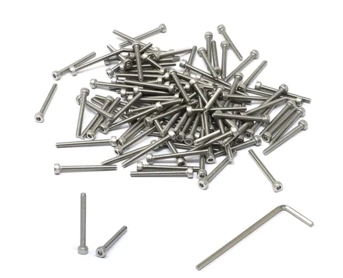 Vista 21 de iexcell Kit de tornillos de cabeza hexagonal de acero inoxidable 304, 100 unidades M2 x 0.157 in, paso de rosca de 0.016 in