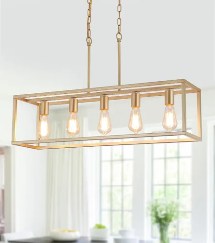 Vista 12 de AMZASA Candelabro lineal negro de 3 luces, moderno, rectangular, granja, comedor, lámpara para cocina, isla y bar, certificación UL