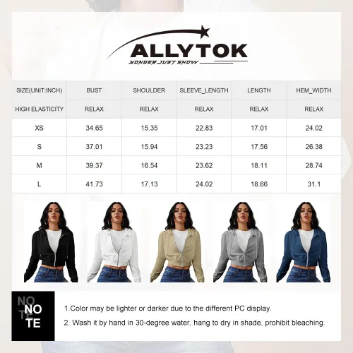 Vista 6 de Chaqueta corta con capucha y cremallera para mujer, manga larga, cordón Y2K, con bolsillos