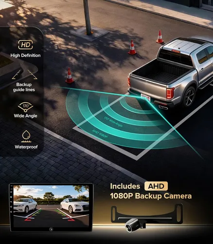 Vista 9 de Estéreo de auto Android 13 de 9 pulgadas para Ford F150 2009-2014 – 4G+64G Wireless CarPlay Android Auto Radio, actualización de radio HD, pantalla