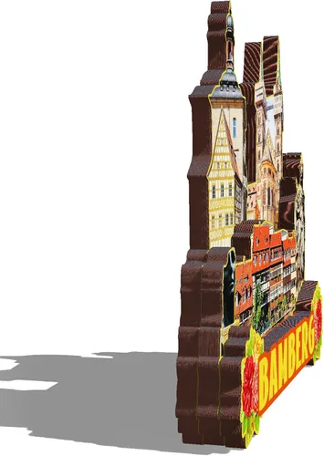 Vista 2 de Bamberg Alemania - Imán de madera 3D para nevera, recuerdos coleccionables, decoración hecha a mano