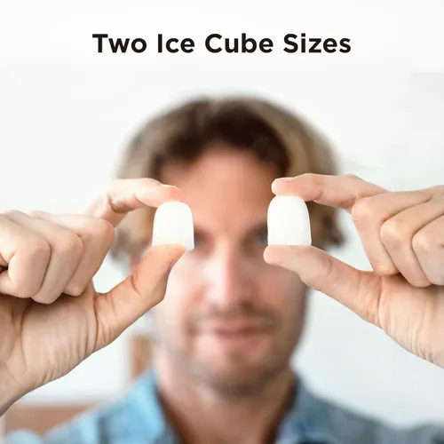 Vista 4 de Máquina de hielo para encimera, 9 cubos listos en 6 minutos, 26 libras en 24 horas, máquina de hielo autolimpiante con cuchara de hielo y cesta, 2