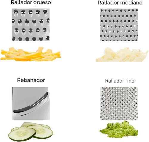 Vista 5 de KitchenAid Gourmet - Rallador de caja de acero inoxidable de 4 lados para rejilla fina, media y gruesa, contenedor de almacenamiento desmontable