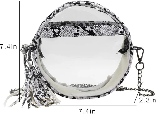 Vista 7 de RARITYUS Bolso de hombro transparente para mujer con borla