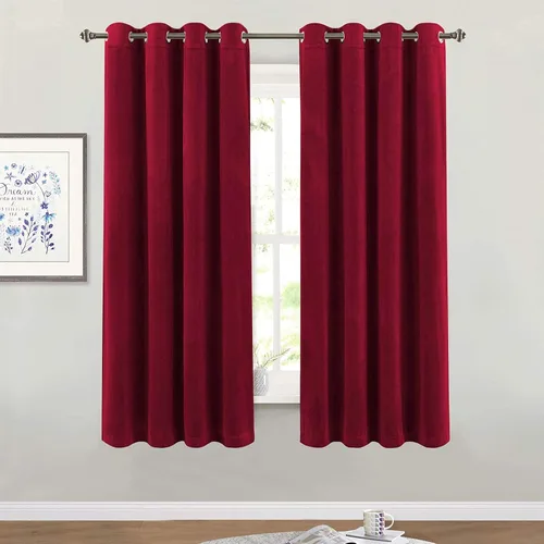 Vista 58 de StangH Cortinas de terciopelo gris de 84 pulgadas para oscurecer la habitación, con aislamiento térmico, cortinas gruesas y pesadas para sala