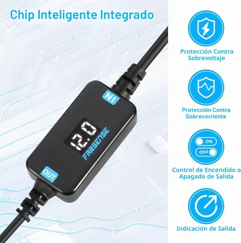 Vista 7 de FARSENSE Cable de alimentación USB CC de 5 V a 12 V (3 pies), adaptador USB C a CC de 12 V con conector de CC de 0.217 x 0.098 in