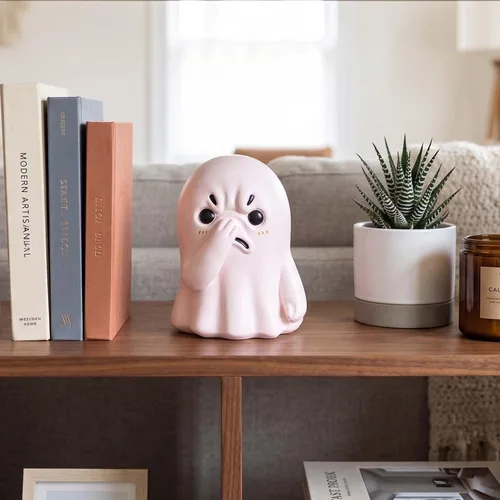 Vista 8 de Figura de fantasma de nariz sosteniendo: divertida estatua de fantasma de Halloween para decoración de baño o estante, adornos espeluznantes