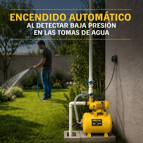 Vista 4 de Bomba de aire 1/2 HP, 50 litros Pretul