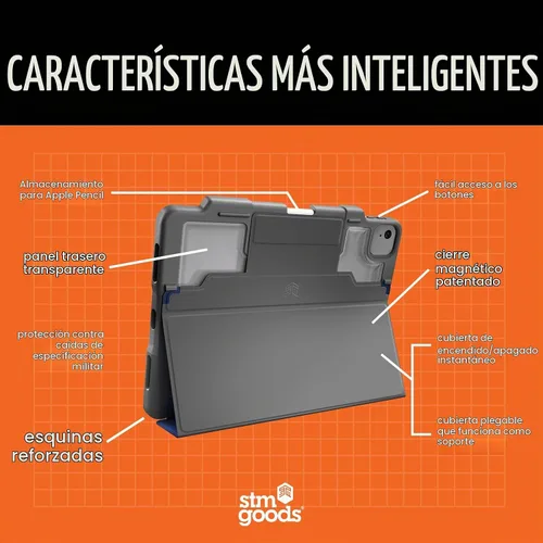 Vista 3 de STM Dux Plus para iPad Air de 11 pulgadas (M4/M3/M2/5ª/4ª generación): ultra protector, ligero con parte trasera transparente, soporte para lápiz