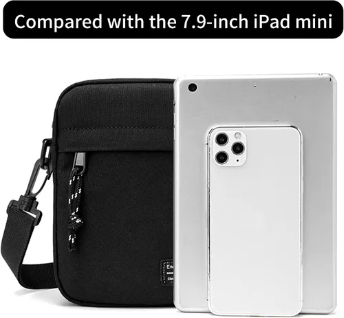 Vista 4 de Bolso bandolera pequeño para hombre, bolso bandolera para mujer, mini bolso de mensajero resistente al agua para viajes de trabajo