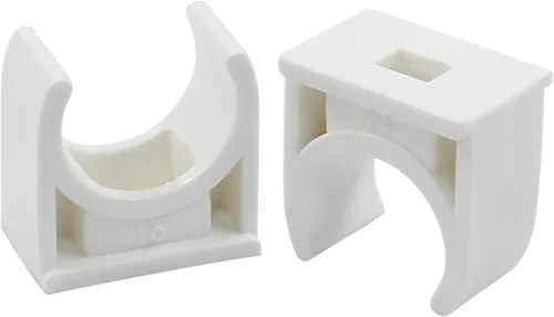 Vista 3 de Hordion 100 abrazaderas de PVC en forma de U para tuberías de agua de 1/2 pulgada (0.630 in), bandejas de TV, tubo, colgador de manguera, soporte