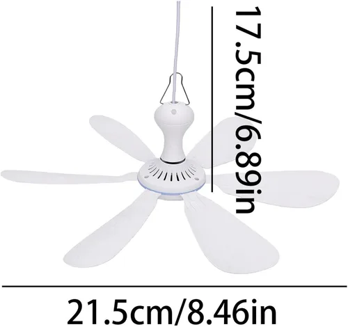 Vista 7 de Solar Ceiling Fan - 10W Monocrystalline Solar Panel With USB Power