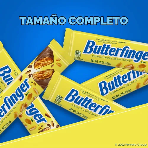 Vista 4 de Butterfinger Barra de Dulce de Tamaño Completo, 36 Unidades, Dulce Crujiente y Crocante con Mantequilla de Maní Para Llevar, 1.9 oz Cada Una